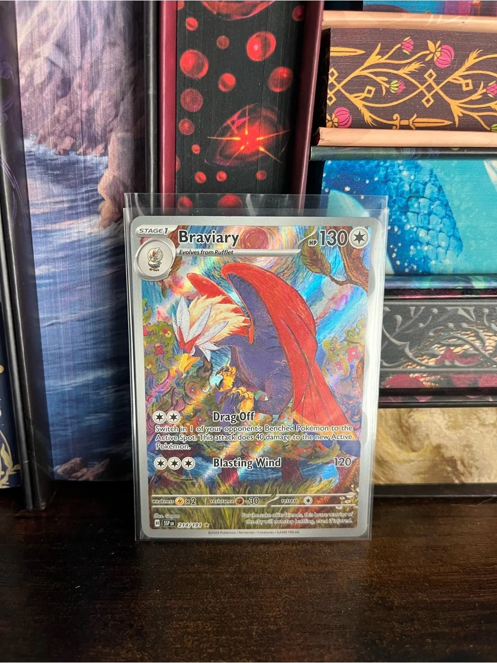 Braviary Pokemon Card Surging Sparks Illustration Rare 214/191